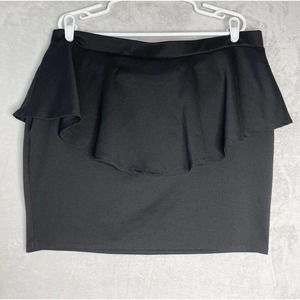 V&X Women Sz 3X Black Casual Skirt Elastic Waist